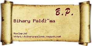 Bihary Palóma névjegykártya